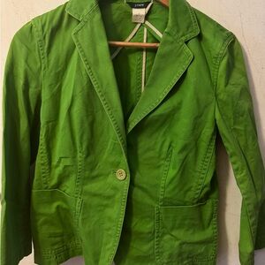 J. Crew Green Blazer with Structured Shoulders